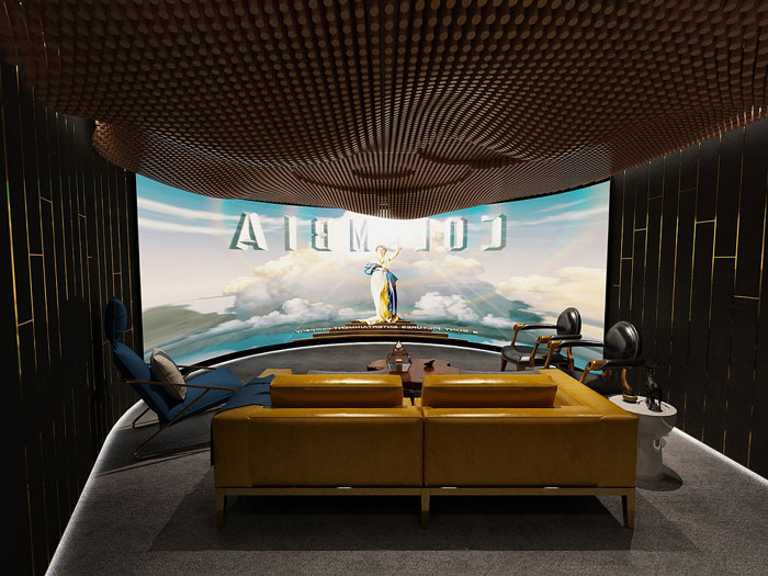 集團辦公室電影廳裝修設(shè)計效果圖