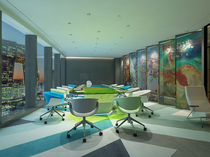 集團辦公室會議室裝修設(shè)計效果圖