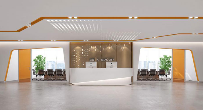 杭州瓶窯辦公室前臺裝修設(shè)計方案