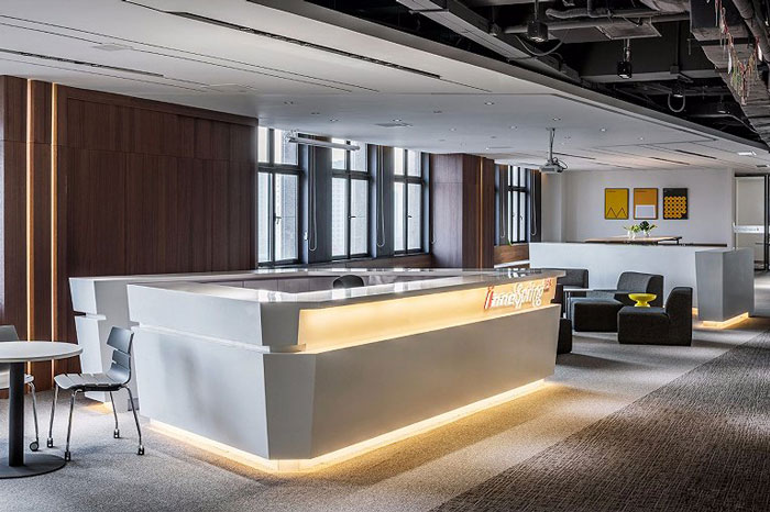 園區(qū)辦公室前臺接待裝修設(shè)計(jì)效果圖