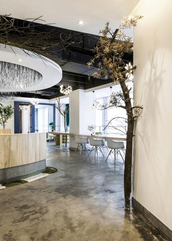 環保辦公室右側裝修設計效果圖