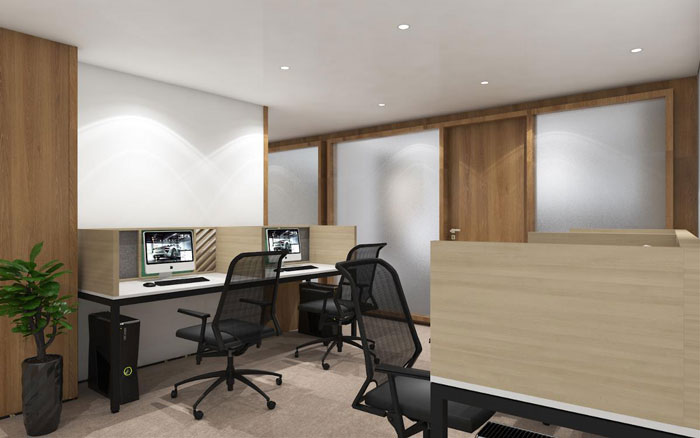 新中式辦公樓辦公區裝修設計效果圖