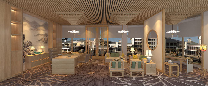 禪意辦公會所辦公區裝修設計效果圖