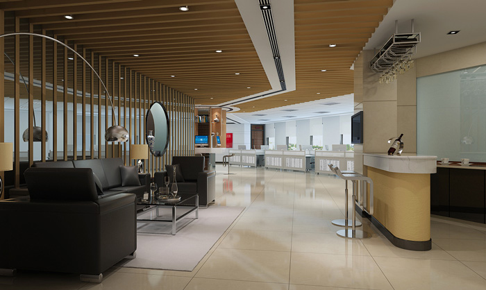 證券公司辦公室接待區(qū)裝修設計效果圖