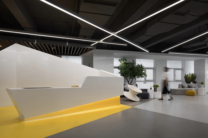 產(chǎn)業(yè)園辦公室前臺裝修設計效果圖