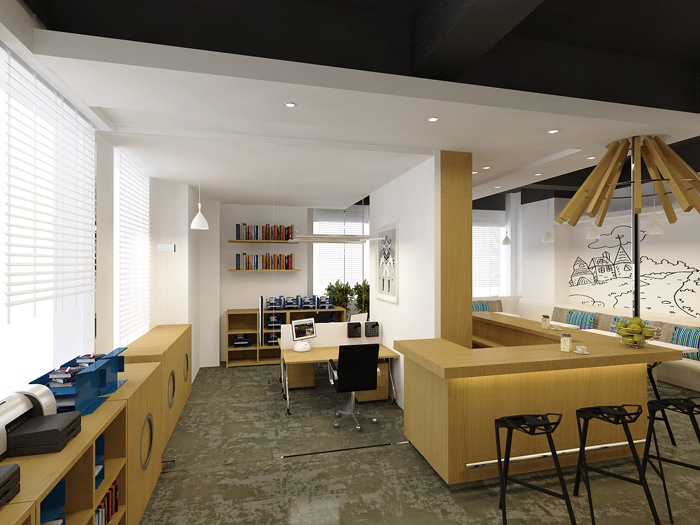 創業園區辦公樓辦公區裝修設計效果圖