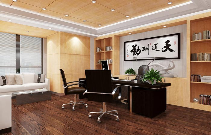 金融公司總經(jīng)理辦公室裝潢裝飾設計效果圖