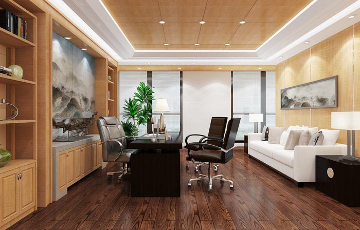 金融公司總經(jīng)理辦公室裝潢裝飾設計效果圖