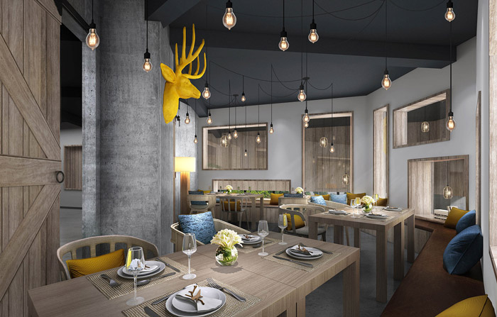 生態餐廳二樓餐區裝修設計效果圖