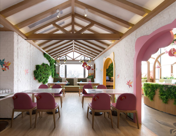 kt貓主題餐廳餐區裝修設計效果圖