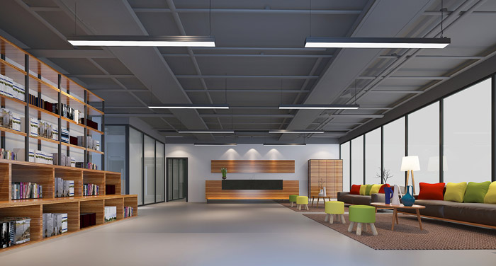 教育學校辦公室前臺裝修設計效果圖