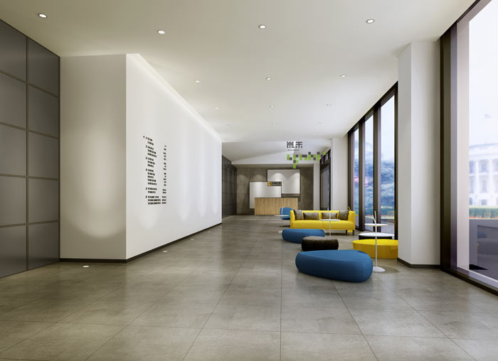 通信科技公司大廳裝修設(shè)計案例效果圖