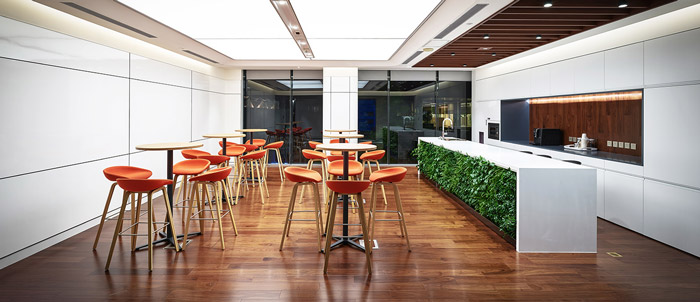 科技園區辦公樓吧臺裝修設計效果圖