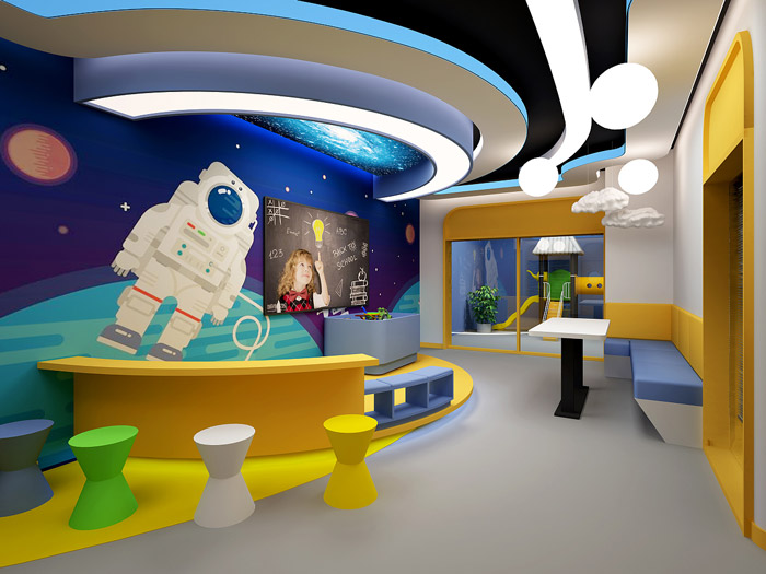 少兒培訓(xùn)機(jī)構(gòu)前臺裝修設(shè)計效果圖