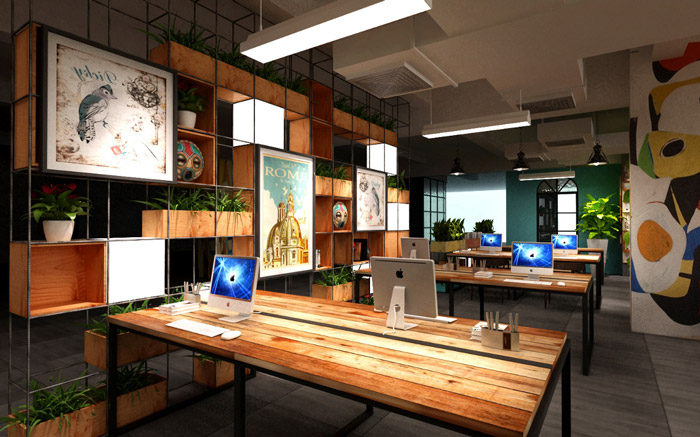 開放式辦公室裝修設計效果圖