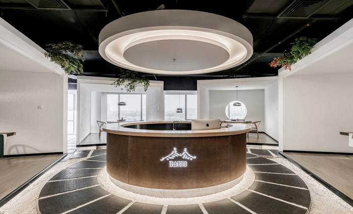 茶業公司辦公室前臺裝修設計方案