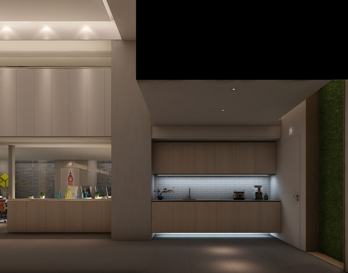 新中式辦公室茶水間設計裝修效果圖