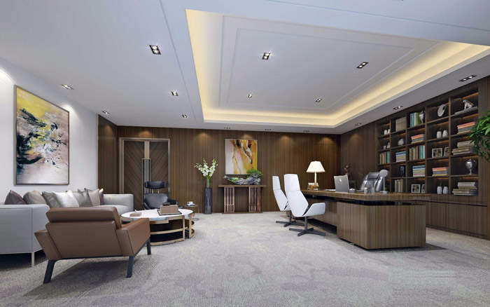 現(xiàn)代簡約總經理辦公室裝修效果圖