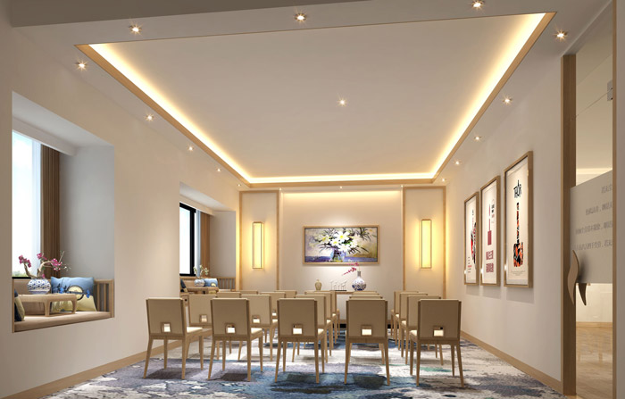 財富管理公司辦公室培訓裝修設(shè)計效果圖