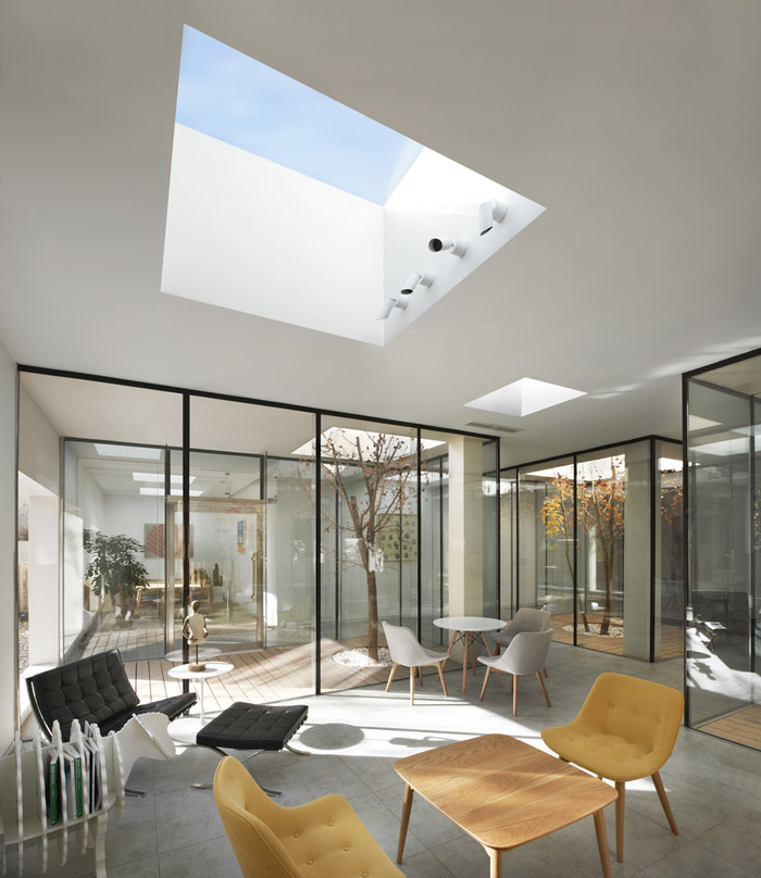 建材公司辦公室進(jìn)門(mén)區(qū)裝修設(shè)計(jì)效果圖