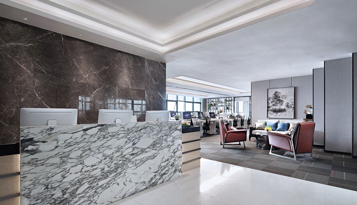 公司寫字樓前臺裝修設計效果圖