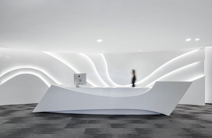 總部辦公大樓前臺裝修設計效果圖