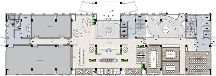 杭州環保公司辦公樓1F平面圖
