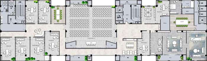 杭州環保公司辦公樓9F平面圖