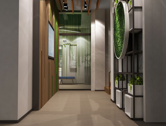 杭州科技公司辦公樓過道裝修設計效果圖