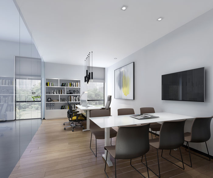 杭州集團公司辦公室辦公區裝修設計效果圖