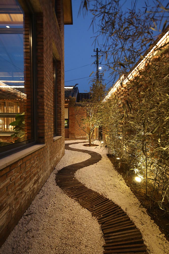 景區三合院民宿走廊設計效果圖