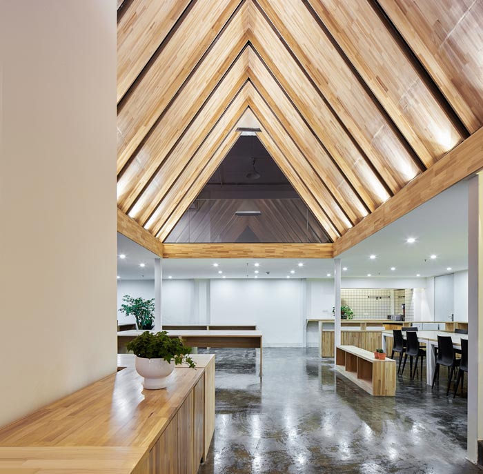 5.4米層高辦公室進門區裝修設計效果圖